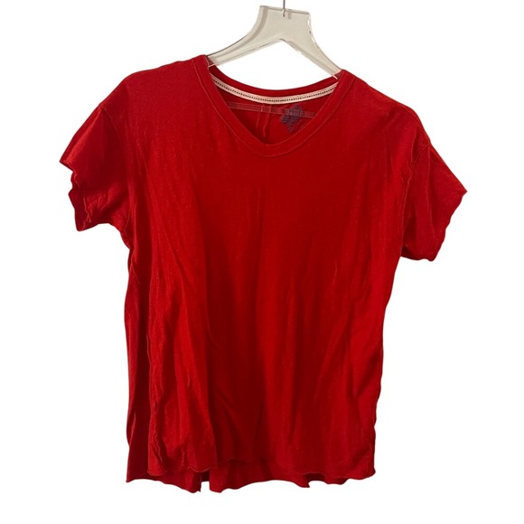 Anthropologie Pilcro Swing Tee Red Size Small Linen Cotton - Picture 5 of 16